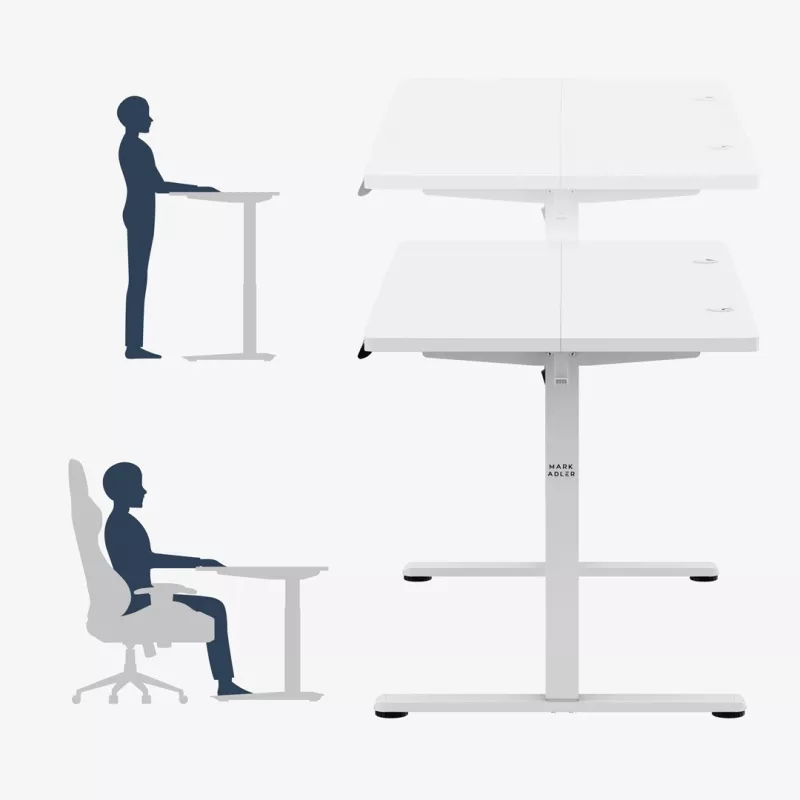 mark adler Leader 7.3 baltas — reguliuojamo aukščio ergonominė darbo vieta