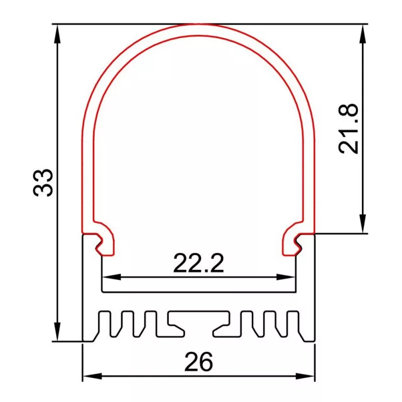 Synergy 21 ALU044-PC profilis (S21-LED-PR20169)