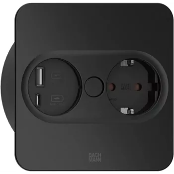 Lizdas Type F + USB A + USB C Bachmann 946.205 Nerūdijantis plienas