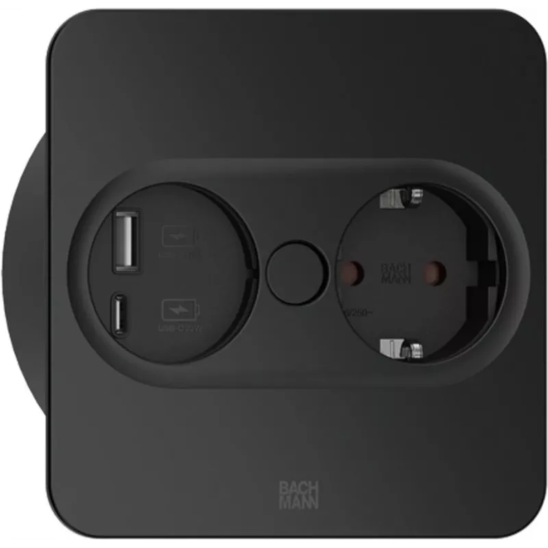 Lizdas Type F + USB A + USB C Bachmann 946.205 Nerūdijantis plienas