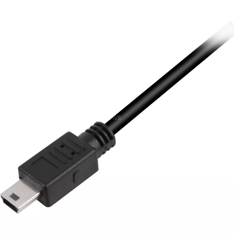 USB 2.0 laidas, USB-A kištukas > Mini-USB kištukas (juodas, 1,0 metro, dvigubai ekranuotas)