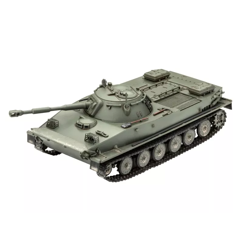 Plastic model REVELL PT-76B scale 1:72 assembly kit, karinis amfibinis lengvasis tankas