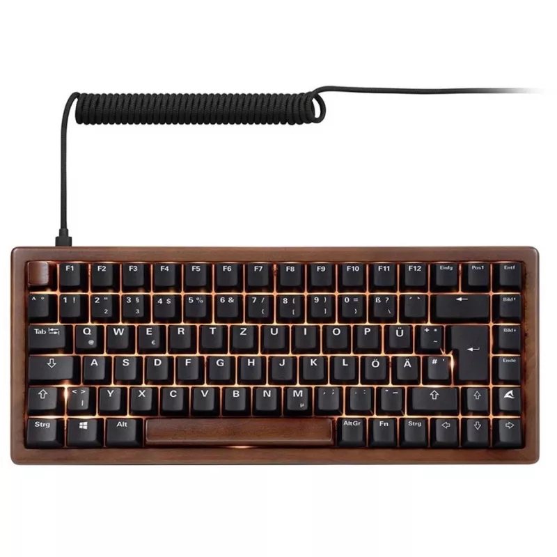 Sharkoon 100068081 klaviatūra namams USB QWERTZ vokiška juoda medžio 75%