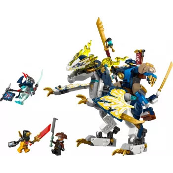 LEGO NINJAGO rinkinys 71843 „Rogue“ mecha drakono raitelis — 584 vnt., 4 minifigūrėlės, 190 mm modelio aukštis