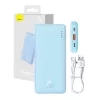 Nešiojama išorinė baterija Baseus Airpow 10000 mAh, 20W, LiPo, USB-C + USB-A, mėlyna