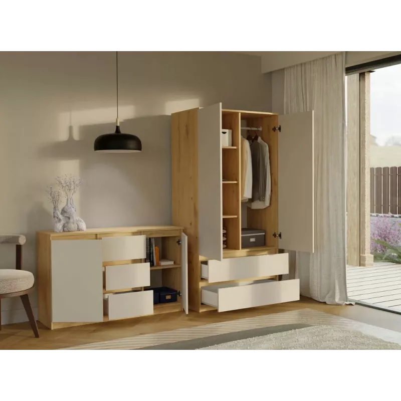 MALWA SS-90 wardrobe artisan ąžuolas/kašmyro