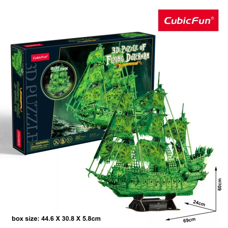 3D dėlionės modelis „Skrajojantis olandas“, šviečiantis tamsoje, cubicfun 306-T4041H