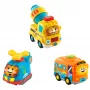 Žaislinių transporto priemonių rinkinys VTech Tut Tut Baby Flitzer — 3 vnt.: autobusas, sraigtasparnis, betono maišyklė