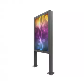 Reklamos ekrano gaubtas Edbak POK101 plieninis juodas vertikalus 862x200x1981mm