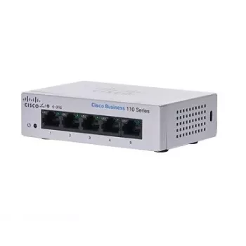 Nevaldomas L2 Gigabit Ethernet jungiklis Cisco CBS110 — 5x RJ-45 10/100/1000, 1U, 12V DC, 2048 MAC, 10 Gbit/s