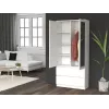 Topeshop SS-90 BIEL LUSTRO bedroom wardrobe/closet 5 shelves 2 durelės(s) baltas