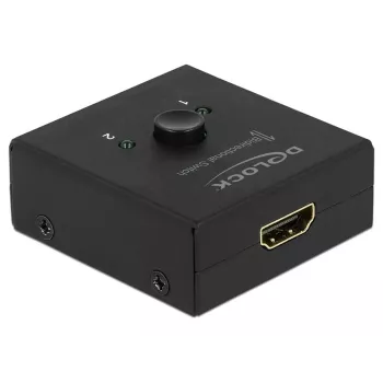 DeLock HDMI 2 į 1 dvikryptis kompaktiškas 4K 60 Hz jungiklis - Mažmeninė dėžutė - Vaizdo/garso jungiklis - 2 x HDMI - Staliniam naudojimui (64072)
