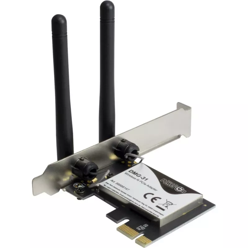 Inter-Tech DMG-31 - Integruotas - Belaidis - PCI Express - Wi-Fi - Wi-Fi 4 (802.11n) - 300 Mbit/s (88888147)