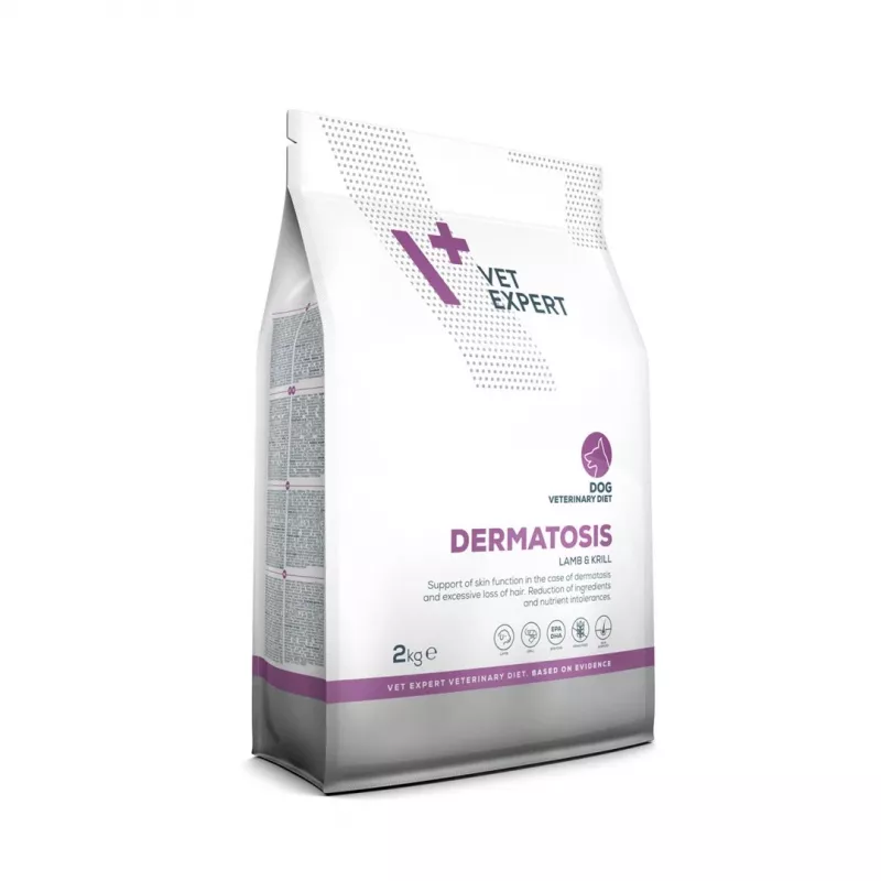 Sausas šunų maistas VETEXPERT Veterinary Diet Dermatosis Lamb & Krill, 2 kg, suaugę šunys, baltymai 24%, riebalai 17%