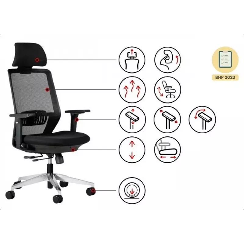SPECTRUM Ergonominė biuro kėdė juodas