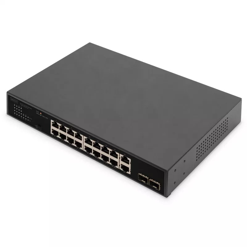 Digitus 16 prievadų gigabitinio PoE tinklo komutatorius, 19 colių, nevaldomas, 16 prievadų