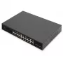 Digitus 16 prievadų gigabitinio PoE tinklo komutatorius, 19 colių, nevaldomas, 16 prievadų