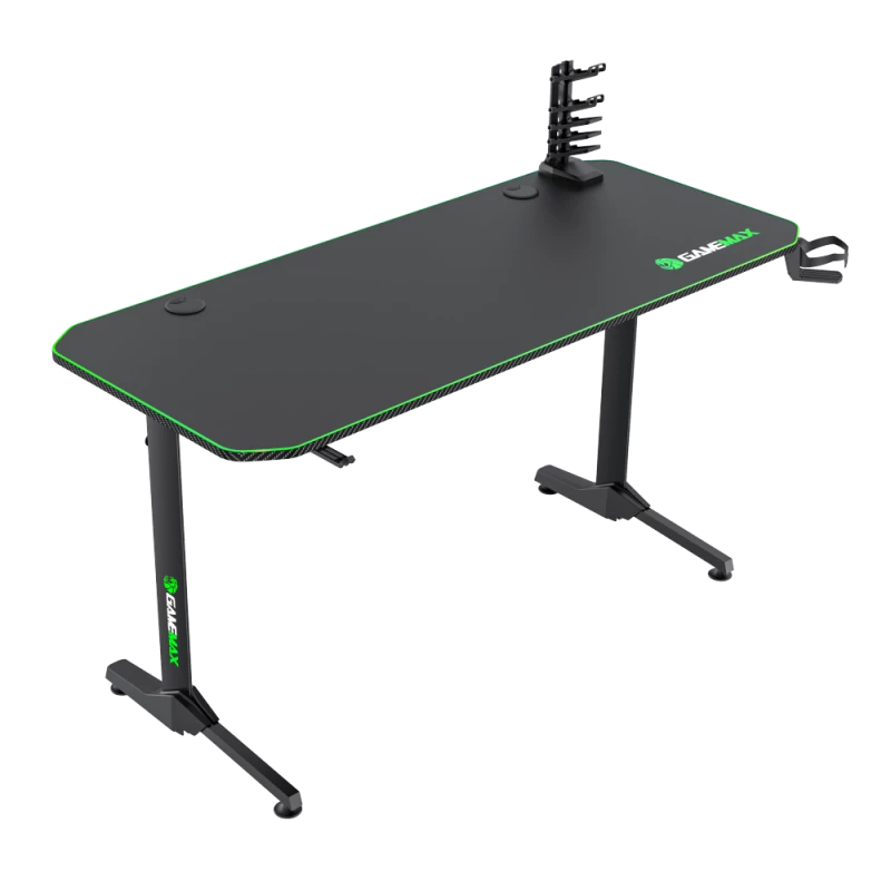 Stalas GameMax D140-CARBON – žaidimų/biuro stalas, neto svoris 20,5 kg, bruto matmenys 125×795×682 mm