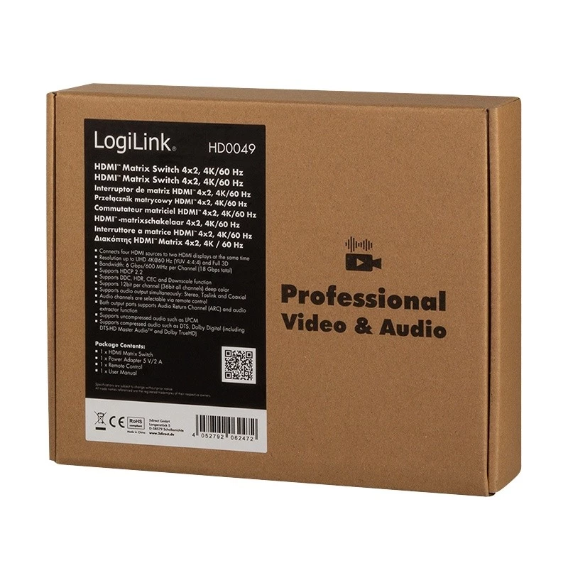 AV matricos perjungiklis LogiLink HD0049