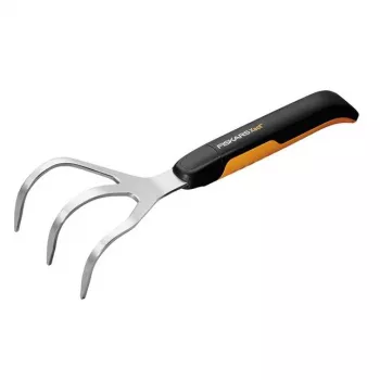 Fiskars Xact Juoda, nerūdijančio plieno rankinis kultivatorius