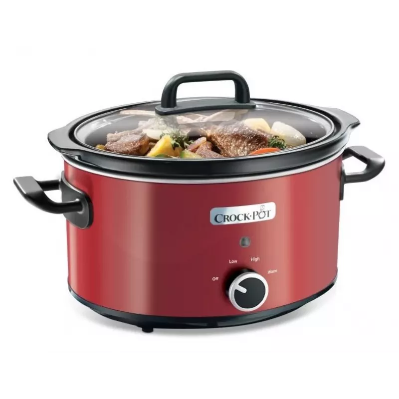 Slow Cooker Crock-Pot SCV400RD 3.5 L keraminis išimamas dubuo, stiklinis dangtis, 2 kaitinimo nustatymai