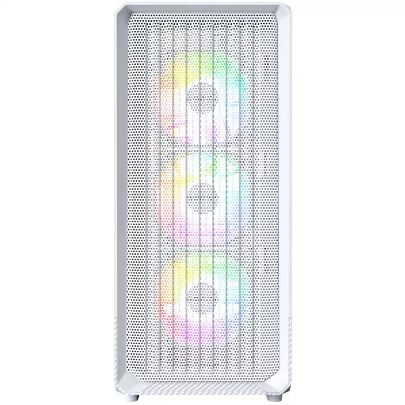 PC korpusas Montech X5 Midi Tower baltas ATX 3x140 mm ventiliatoriai