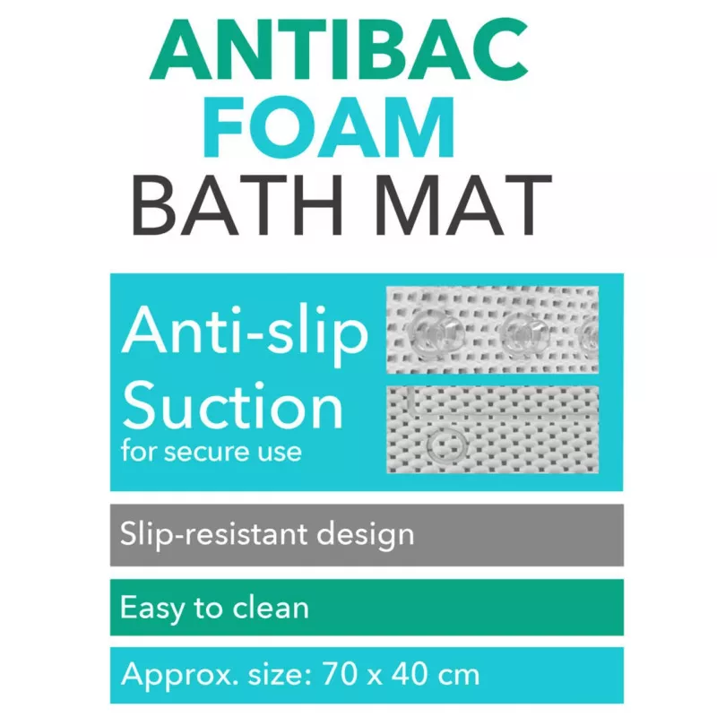 Vonios kilimėlis Beldray LA032722UFFEU7 Antibac Foam – vonios grindų kilimėlis su antibakteriniu putplasčio paviršiumi