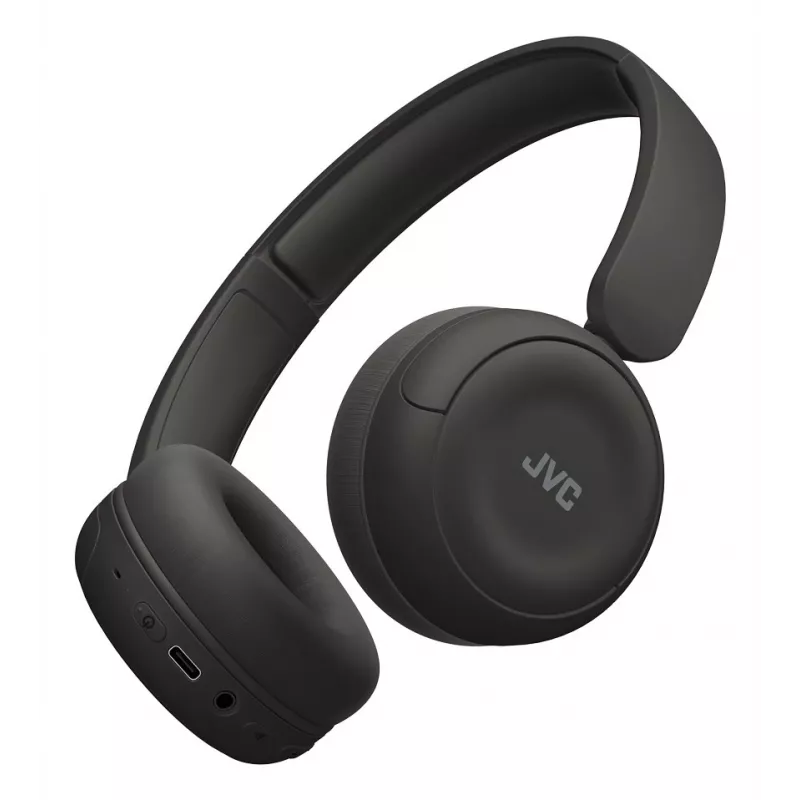 Ausinės JVC HA-S59W — laidinis ir belaidis Bluetooth, USB‑C, supraauralinės, 20–20000 Hz, 1,2 m kabelis, 148 g, juodos
