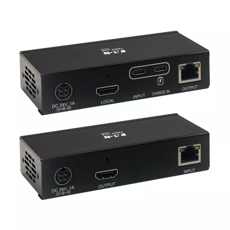 Eaton Tripp Lite Series USB-C į HDMI per Cat6 prailgintuvo rinkinys su KVM palaikymu, 4K 60Hz, 4:4:4, siųstuvas/imtuvas, USB, PoC, HDCP 2.2, iki 230 pėdų, TAA – vaizdo plėtra
