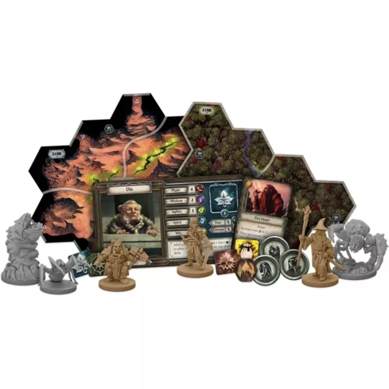 Asmodee Žiedų Valdovas: Kelionė per Viduržemę - Tamsūs Takai, stalo žaidimas