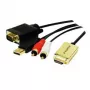 LogiLink HDMI į VGA garso keitiklis, 2,0 m, juodas, įvestis HDMI-A 19 kontaktų jungtis, išvestis VGA 15 kontaktų 1