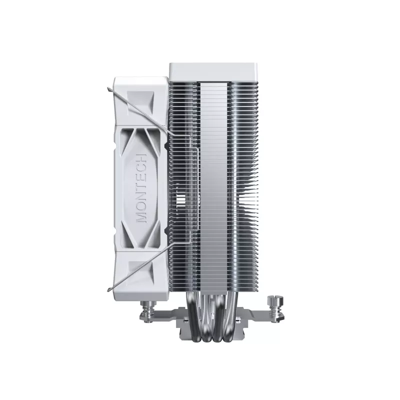 CPU aušintuvas Montech NX400, 120 mm ventiliatoriai, baltas, matmenys 156×74×120 mm, TDP 270 W