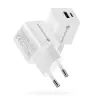 Sieninis įkroviklis everActive SC-330Q su 1x USB-A ir 1x USB-C prievadais, 20 W, baltas