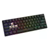 Mechaninė žaidimų klaviatūra SAVIO JuodaOUT X2 PEACH — 61 klavišų 60 % QWERTY, RGB LED, karštasis keitimas, USB Type-A/Type-C, nuimamas laidas