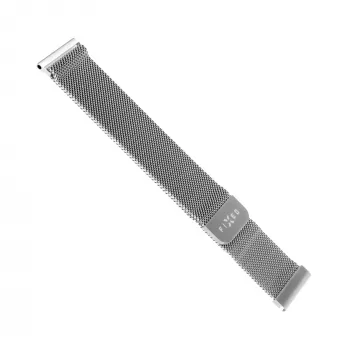 FIXED FIXMEST-20MM-SL laikrodžio tinklinis dirželis — 20 mm sidabrinis metalinis dirželis su greito atsegimo mechanizmu