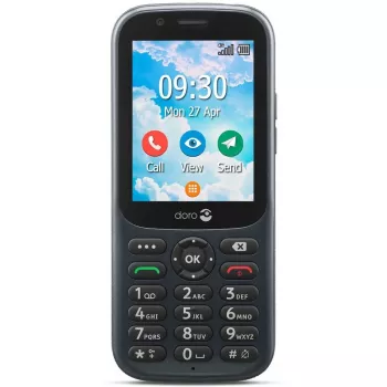 DORO 730X - mobilusis telefonas - Dual-SIM - 4G LTE - 1,3 GB - microSD lizdas - 320 x 240 pikselių - 3 MP - DorOS - Graphite (380472)