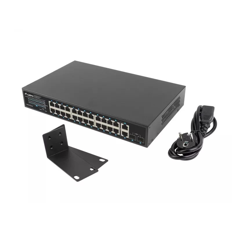 Unmanaged Switch Lanberg RSGE-24P-2GE-2S-250 24 prievadų skirtas montuoti į stovą