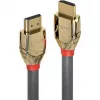 “Lindy 10 m standartinis HDMI laidas, Gold Line”, 10 m, HDMI A tipo (standartinis), HDMI A tipo (standartinis), 4096 x 2160 pikselių, auksinė, pilka
