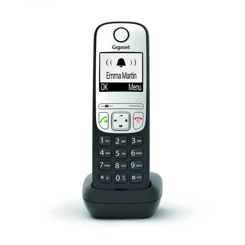 Gigaset A690HX analoginis/DECT telefonas su skambučio numerio atpažinimu, juodas, sidabrinis