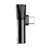 Baseus garso adapteris USB-C į 3,5 mm mini lizdą + USB-C (juodas)