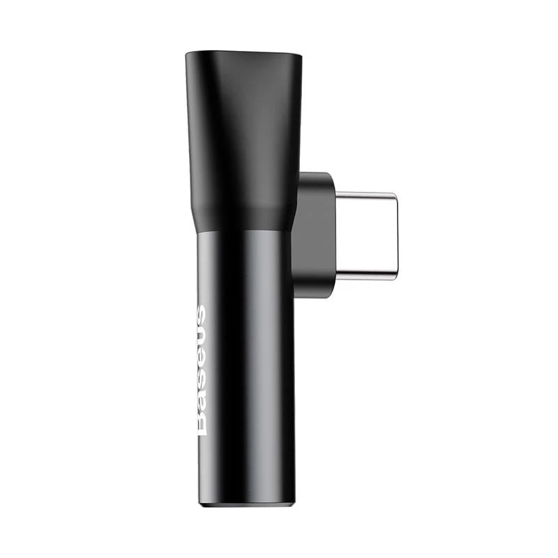 Baseus garso adapteris USB-C į 3,5 mm mini lizdą + USB-C (juodas)
