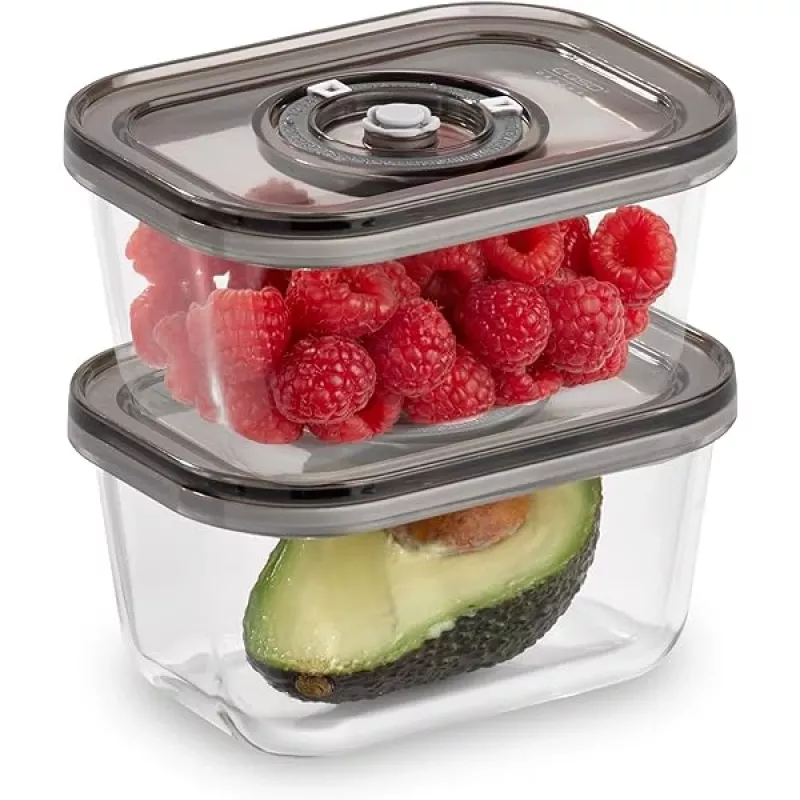 Vakuuminiai indai Caso VacuBoxx Eco-Duo S permatomi, 2 vnt. rinkinys