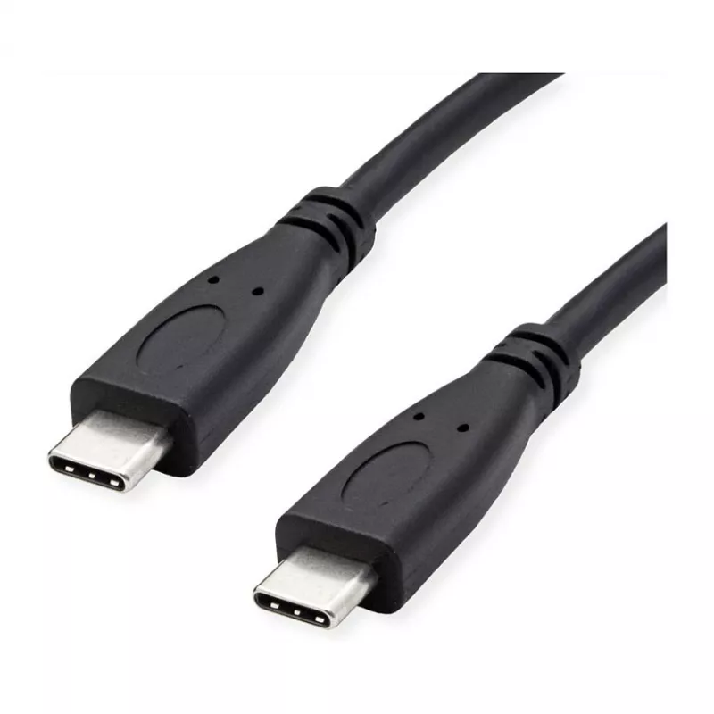 ROLINE RM USB 3.2 Gen 2 laidas, C-C, ST/ST, 4K UHD-1, 10Gbit/s, Emark, 100W, juodas, 1 m