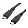 ROLINE RM USB 3.2 Gen 2 laidas, C-C, ST/ST, 4K UHD-1, 10Gbit/s, Emark, 100W, juodas, 1 m