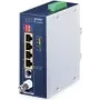 Tinklo siųstuvas-imtuvas PLANET IVC-234GPT — 4 prievadų 1G Ethernet PoE į VDSL2 plėtiklis, aliuminis / mėlynas