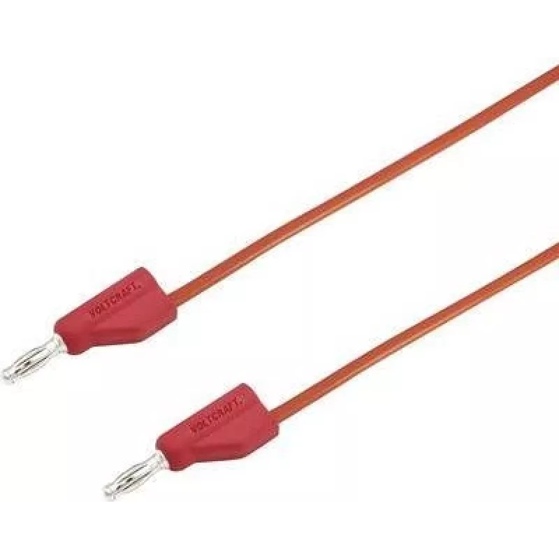 VOLTCRAFT bandomasis laidas [4 mm kištukas - 4 mm kištukas] 0,25 m raudonas MSB-300 (MSB-300-0.25-Raudona)