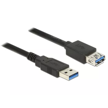 USB 3.2 Gen 1 prailginimo kabelis, USB-A kištukas > USB-A lizdas (juodas, 2 metrai, SuperSpeed)