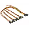 SATA laidas DeLOCK 60158 0,5 m SATA 15 kontaktų 4 × SATA 15 kontaktų įvairiaspalvis