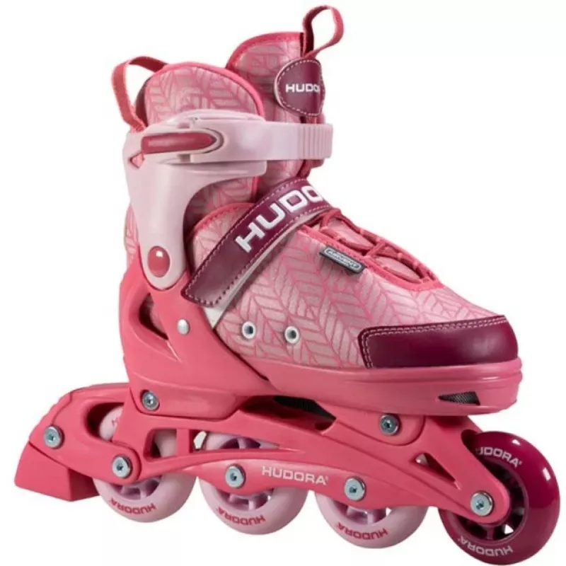 Inline riedučiai HUDORA Mia 2.0, reguliuojamas dydis 33–36, rožiniai
