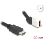 DeLOCK Keystone modulio kabelis HDMI kištukas-kištukinis lizdas 45° kampuotas 8K 60 Hz 20 cm juodas